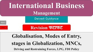 2  International Business Management  Globalization Modes of Entry MNC Stage in Globalization [upl. by Mayhew]