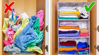 23 Smart Ways to Store Your Things  Clothes Folding Hacks And Organizing Ideas For Your Home [upl. by Lorolla]