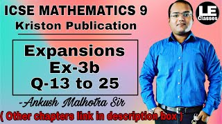 ICSE mathematics class 9 Ex3b  Expansions  kriston publication solution [upl. by Eynenihc936]