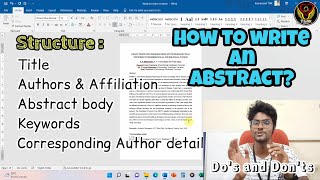 How to write an Abstract✍️ with eg in Tamil  Dos amp Donts  Career development  ThiNK Biology [upl. by Enimisaj]