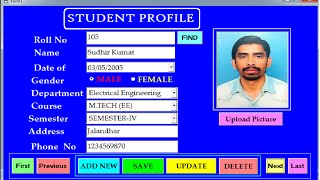 Create Save Update Delete and Search Student Profile Using Visual Basic 60 and Ms Access database [upl. by Elsilrac]