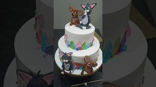 Two tier birthday cake birthdaycake cakedecoration fondantcakedesignsforbirthdays [upl. by Marylou]