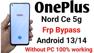 OnePlus Nord CE 5g FRP Bypass Android 1314 All OnePlus Hard ResetForgot PasswordFactory Reset [upl. by Cassidy478]