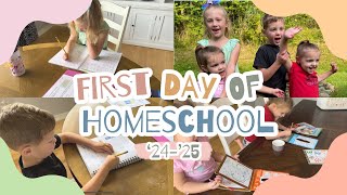 First day of Homeschool ‘24‘25  Homeschool DITL  Homeschooling four kids at once [upl. by Rind]