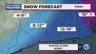 FORECAST Winter Storm Bobby accumulations continue through today [upl. by Llertal]