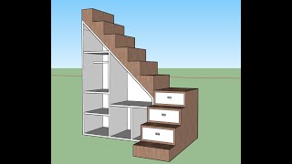 Under Stairs Cupboard Design Ideas  wardrobe design ideas  wardrobe design  sketchup design [upl. by Ayortal]