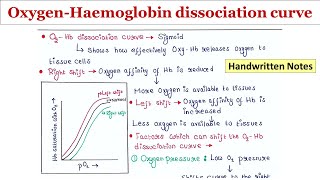 OxygenHaemoglobin dissociation curve  Handwritten notes [upl. by Novit]