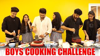 BOYS COOKING CHALLENGE 😂  ചിരിച്ച്‌ ചത്ത് 🤣  SALLU Vs AMAL Vs JUNU  PULLOTHI [upl. by Ahsirt433]