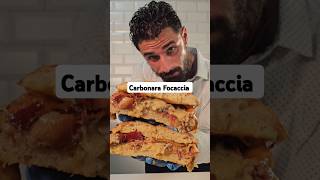 Carbonara Focaccia 🇮🇹 carbonara italianfood italianrecipe guanciale carbonaratwist focaccia [upl. by Krid785]