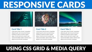 Creating a Horizontally Responsive Card Using CSS Grid and Media Queries  HTML amp CSS Tutorial [upl. by Ynnavoeg702]