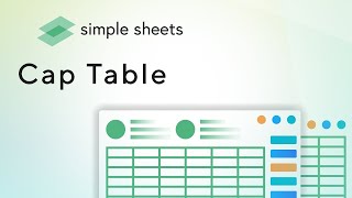 Cap Table  Excel Template StepbyStep Video Tutorial by Simple Sheets [upl. by Natfa]