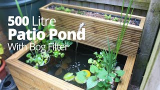 Patio pond hand made 500 litres with bog filter and goldfish August 2017 [upl. by Magdalene]