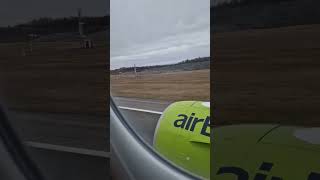 landing at Stockholm Arlanda Airport Sweden airbaltic sweden travel airport aeroplane airlines [upl. by Akihsan]