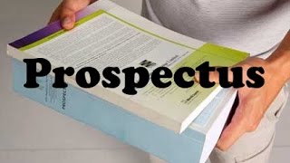 What is a Prospectus [upl. by Hough]