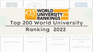 2022Top 200 Qs World University Ranking 2022｜QS 2022 University Ranking ｜QS Ranking 2022 [upl. by Ttevi]