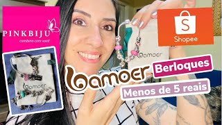 COMPRINHAS SHOPEE E BERLOQUES BARATINHOS PARA PULSEIRA TIPO PANDORAVIVARA [upl. by Hekking]