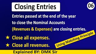 Closing Entries  How to pass Closing Entries  Closing Entries for expenses and revenue [upl. by Nylidnam]