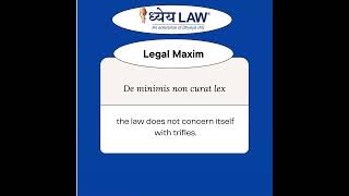 Legal Maxim De minimis non curat lex [upl. by Enylcaj279]