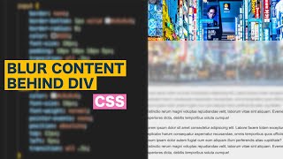 Blur content behind div with CSS [upl. by Ahsimaj]