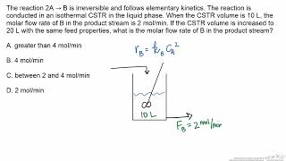 CSTR Material Balance Effect of Increasing Volume on Yield Interactive [upl. by Susana]