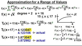 Calculus 2 Infinite Sequences and Series 83 of 86 Approximating a Fct for a Range of Values [upl. by Annayoj]