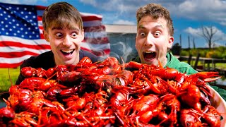 Two Brits try Louisiana Crawfish Boil for the first time [upl. by Dmitri]