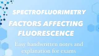 FACTORS AFFECTING FLUORESCENCE  Easy handwritten notes and explanation for exams [upl. by Meri]