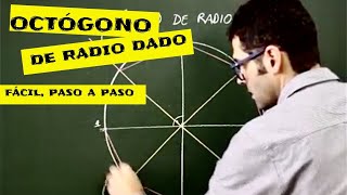 Geometría plana polígonos dibujar un octógono de radio dado [upl. by Eehtomit]