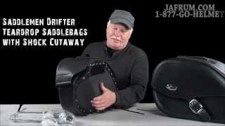 Saddlemen Drifter Teardrop Saddlebags with Shock Cutaway Review  Jafrumcom [upl. by Uhthna480]