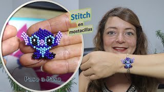 Como hacer a Stitch en mostacilla paso a paso [upl. by Manolo]