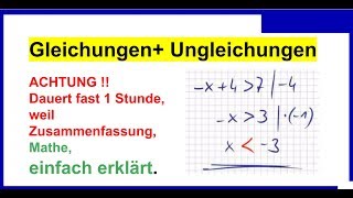 Gleichungen Ungleichungen lösen ist einfach Crashkurs darum 1 Unterrichtsstunde [upl. by Assiroc]