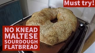 Maltese ftira recipe you can make at home  No knead sourdough flatbread recipe [upl. by Bab911]