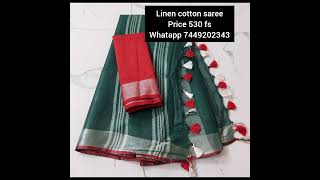 linen cotton saree530 fswhatapp 7449202343 [upl. by Mahseh]