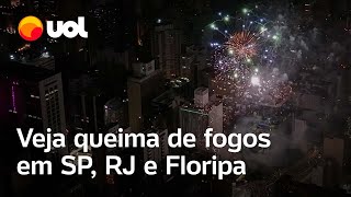 Réveillon 2024 Veja imagens aéreas da queima de fogos em São Paulo Rio de Janeiro e Florianópolis [upl. by Ehrman]