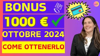 ✅ Bonus Ottobre 2024 Scopri Come Ricevere Fino a 1000€ Per La Tua Famiglia [upl. by Matthus]