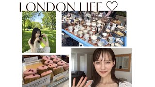 ロンドンに移住して1週間🇬🇧のんびりweekend♪／ノッティングヒル／ストリートマーケット／公園巡り [upl. by Ynaiffit]