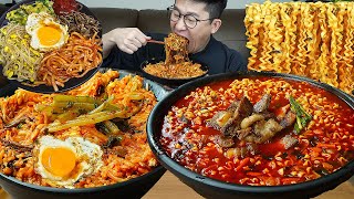 🥩목살듬뿍진짬뽕과 비빔밥 요리 먹방 Spicy Pork Noodles MUKBANG [upl. by Muirhead]