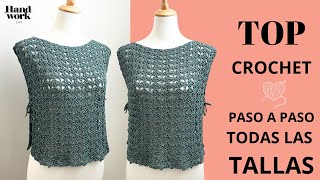 👉 El TOP a crochet más fácil de tejer en todas las tallas [upl. by Vatsug]