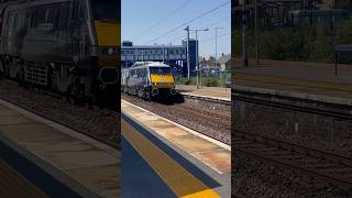 Intercity 225 speeds through St Neots train britishrail britishrailways class91 trainspotting [upl. by Ahselef]