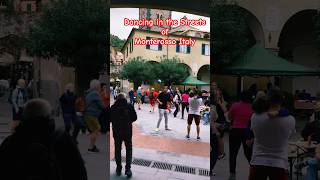 Monterosso Italy Dancing to Michael Jackson Thriller celebrity travel italytourism monterosso [upl. by Ahsatak]