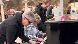 Unexpected Trio Jam At The Station Piano [upl. by Nnylidnarb]