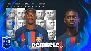 FIFA 23  DEMBELE PRO CLUBS FACE CREATION [upl. by Yhtur]