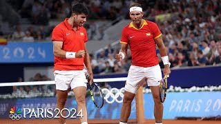 Rafael Nadal Carlos Alcaraz show why theyre a DREAM TEAM in first doubles match  Paris Olympics [upl. by Sinclair]