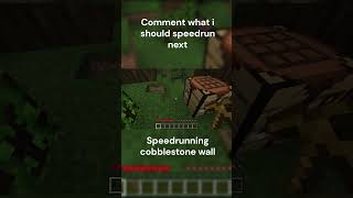 Speedrunning cobblestone wall minecraft gaming speedrun shorts minecraftgameplay comment [upl. by Spector485]