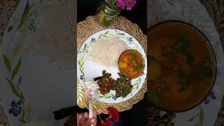 Non Veg Thali Rice  Egg Curry  Saag  Bhindi Sabji Salad cookingchannel trending [upl. by Kosse]