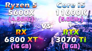 Ryzen 5 5600X  RX 6800 XT vs Core i5 11600K  RTX 3070 Ti  PC Gaming Tested [upl. by Arrej]