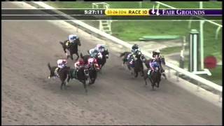 Gun Runner wins the Louisiana Derby [upl. by Nekal]