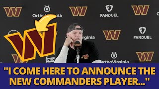 URGENT COMMANDERS ANNOUNCES NEW STAR ON THE TEAM WILL REPLACE JONATHAN ALLEN COMMANDERS NEWS [upl. by Arraic]