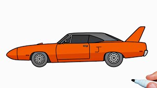 How to draw a Plymouth Superbird step by step [upl. by Aguayo]