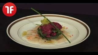 Recette de Noël  carpaccio de StJacques à lhuile dolive vanillée [upl. by Uolymme50]